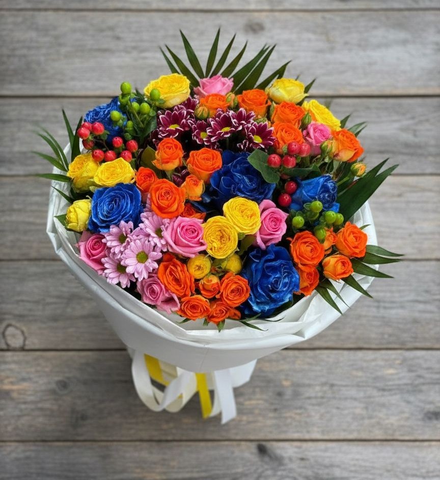 Букет цветов из: Розы и Хризантемы в Мамонах