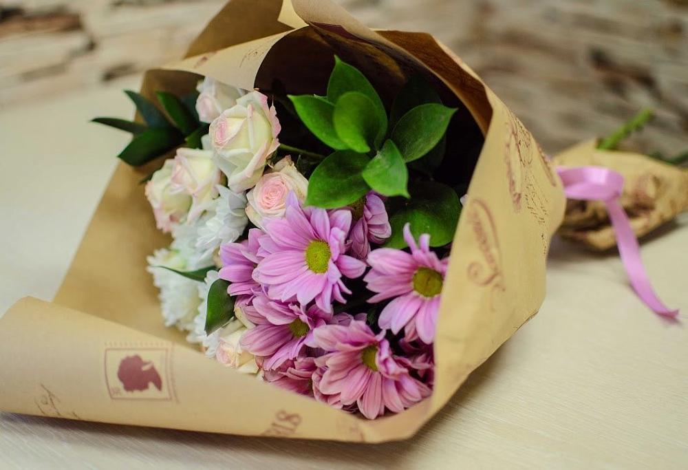 Букет цветов из: Розы и Хризантемы в Мамонах