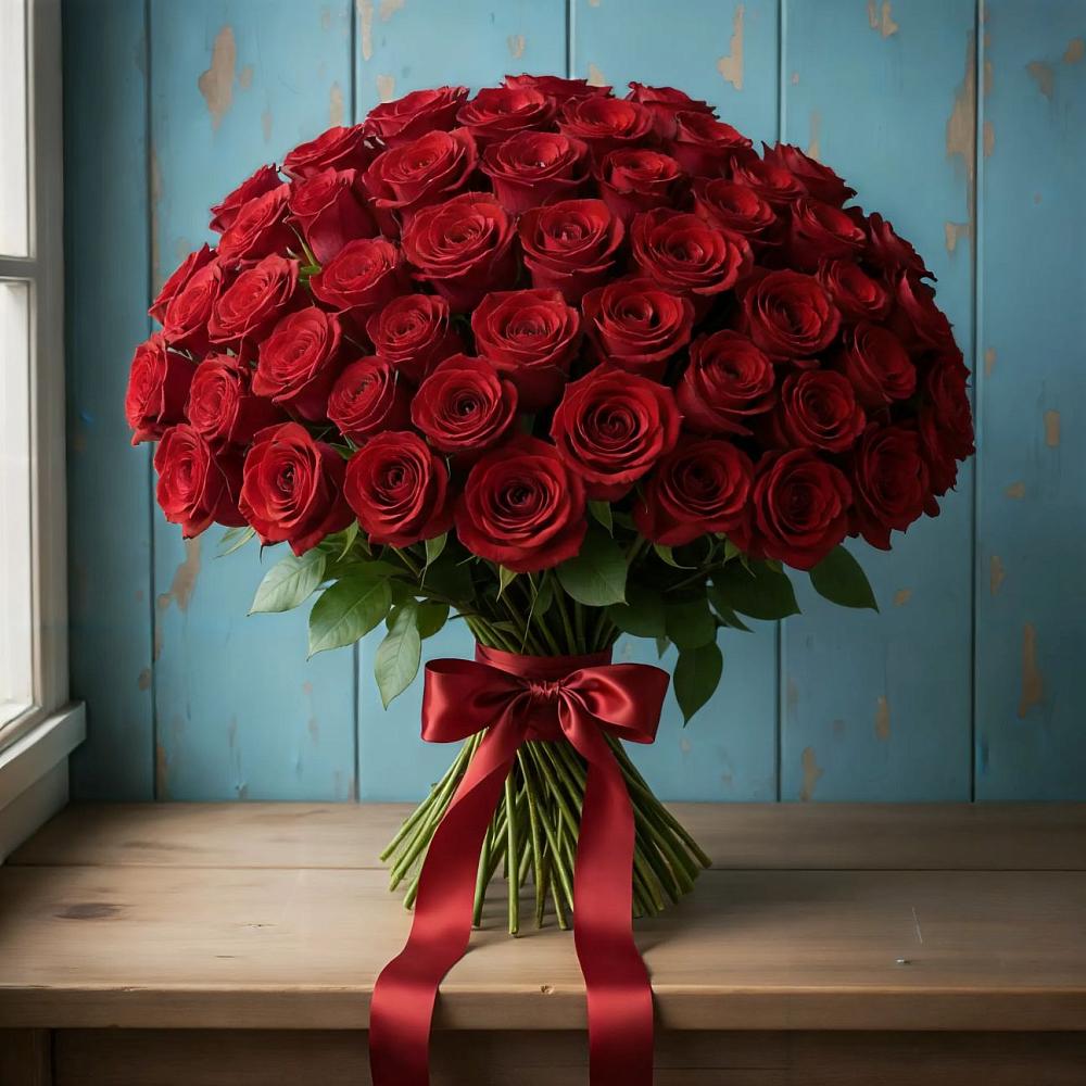 Букет Красные розы Блэк Меджик в Мамонах