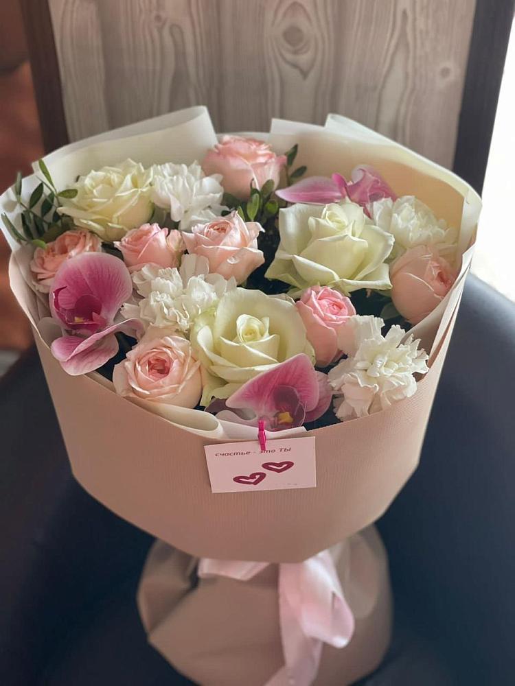 Букет цветов из: Орхидеи, Розы и Гвоздики в Мамонах