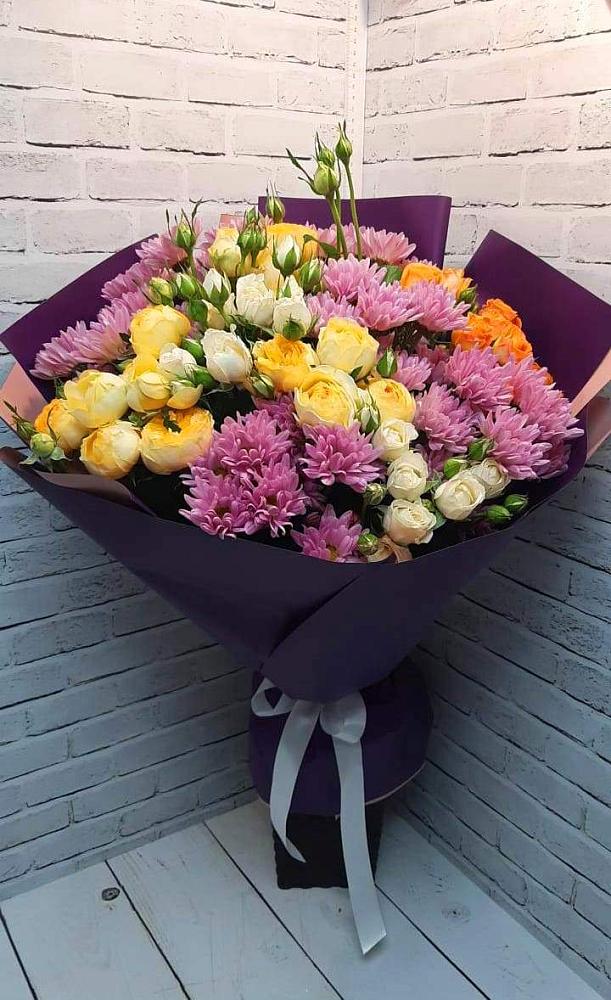 Букет цветов из: Хризантемы и Розы в Мамонах