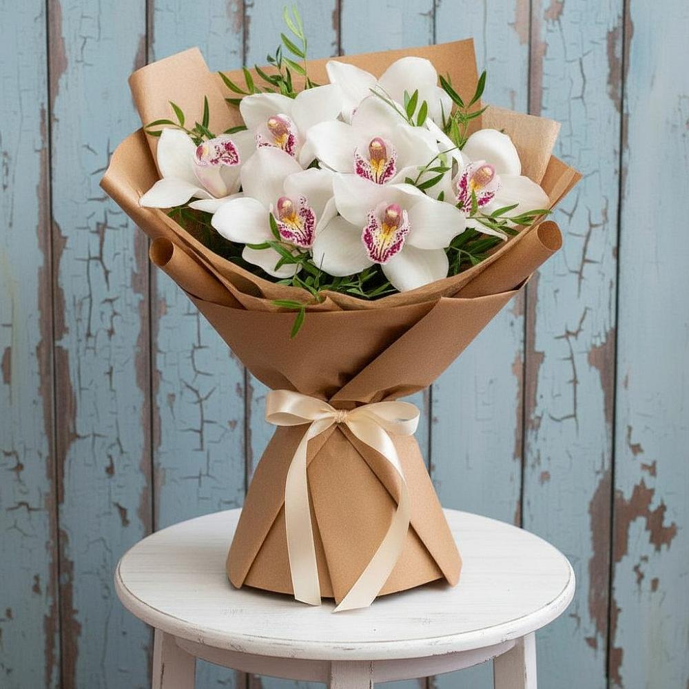 Букет цветов из: Орхидеи и Розы в Мамонах