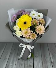 Букет цветов из:  Розы, Герберы и Хризантемы в Мамонах