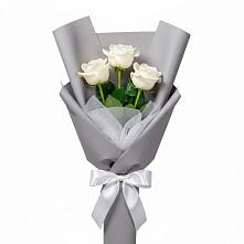 Букет 3 белые розы в Мамонах