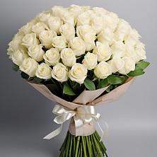 Букет 101 беля роза Белоснежка в Мамонах