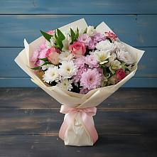 Букет цветов из:  Хризантемы, Альстромерии и Розы в Мамонах