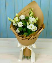 Букет цветов из:  Хризантемы и Лизиантусы #REPLACE_PRED# Мамонах