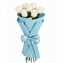 Букет 7 белых роз Проуд в Мамонах