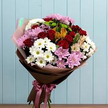Букет цветов из:  Розы, Хризантемы и Альстромерии в Мамонах