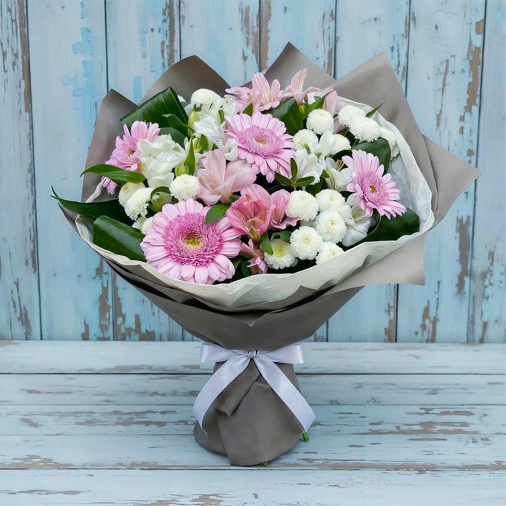 Букет цветов из: Герберы, Альстромерии и Хризантемы в Мамонах