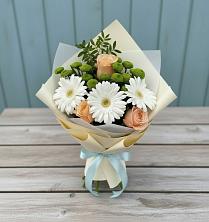 Букет цветов из:  Герберы, Розы и Хризантемы в Мамонах