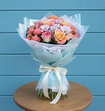 Букет цветов из:  Хризантемы и Розы в Мамонах